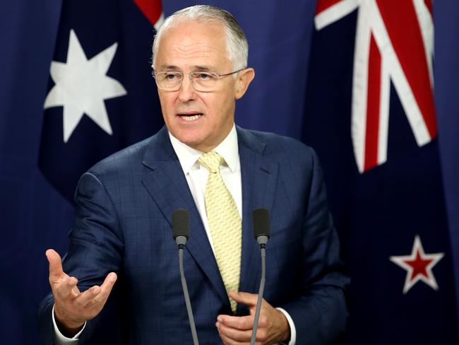 Australian Prime Minister Malcolm Turnbull is pictured as he holds a press conference in Sydney. Picture: Stephen Cooper