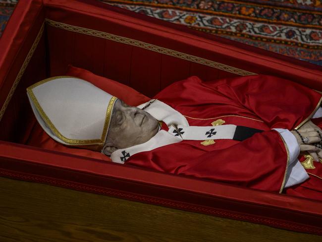 The body of Pope Francis lies in state inside St Peter's Basilica. Picture: Getty Images