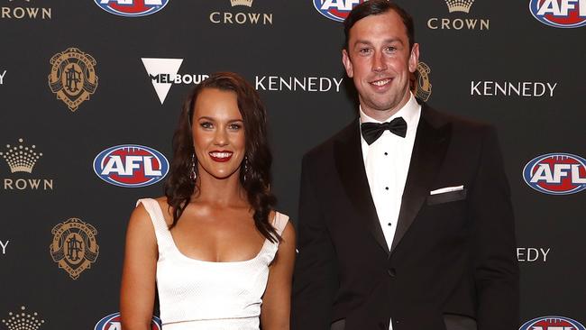 Todd Goldstein and Felicity at the Brownlow Medal. Picture: Getty Images