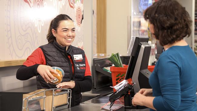 Coles says staff can also serve customers from the new check-outs.