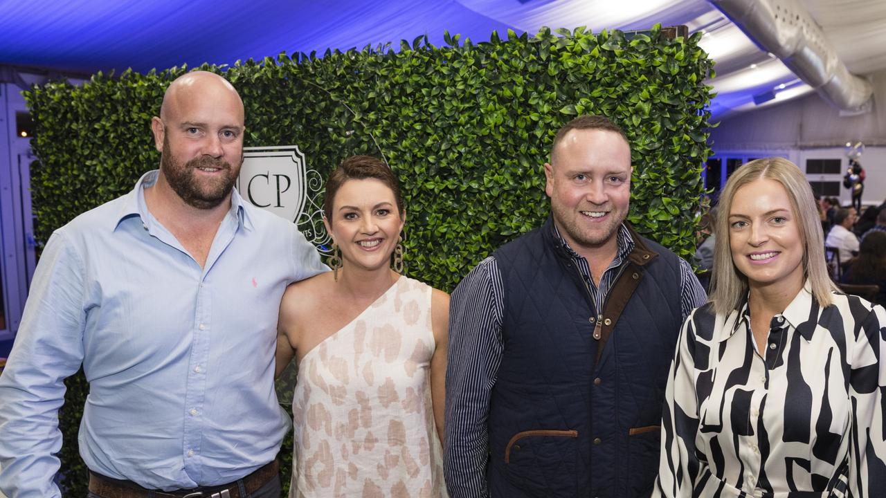 Representing the Dalby Diehards are (from left) Xavier Manley, Natalie Manley, Daniel Manley and Kaitlyn McDonald at the TRL awards night at Clifford Park Racecourse, Friday, September 8, 2023. Picture: Kevin Farmer