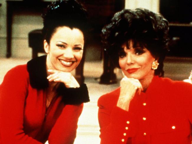 Fran Drescher with guest star Joan Collins.