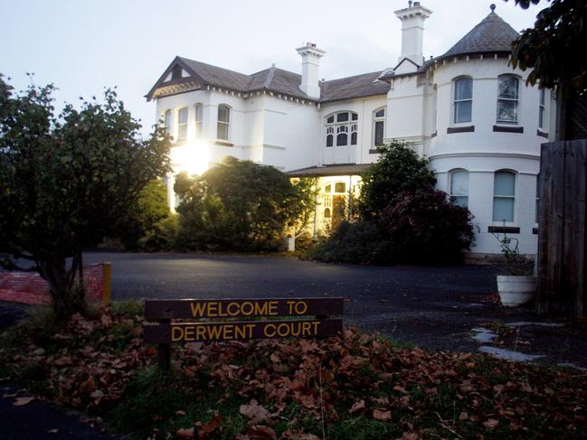 The former Derwent Court nursing home, in Fitzroy Place, Sandy Bay, closed down in 1997.