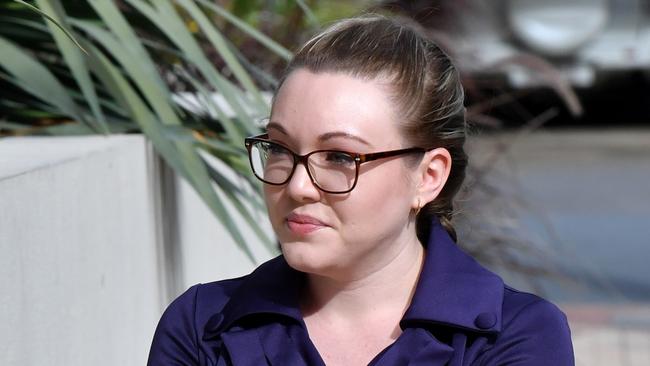 Thunder River Rapids ride operator Courtney Williams is arriving at the inquest into the Dreamworld disaster at the Southport Courthouse. Picture: AAP Image/Darren England