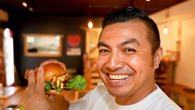 Burger king Henry Paraan at Mate Burger in Mt Druitt. Pictures: Angelo Velardo