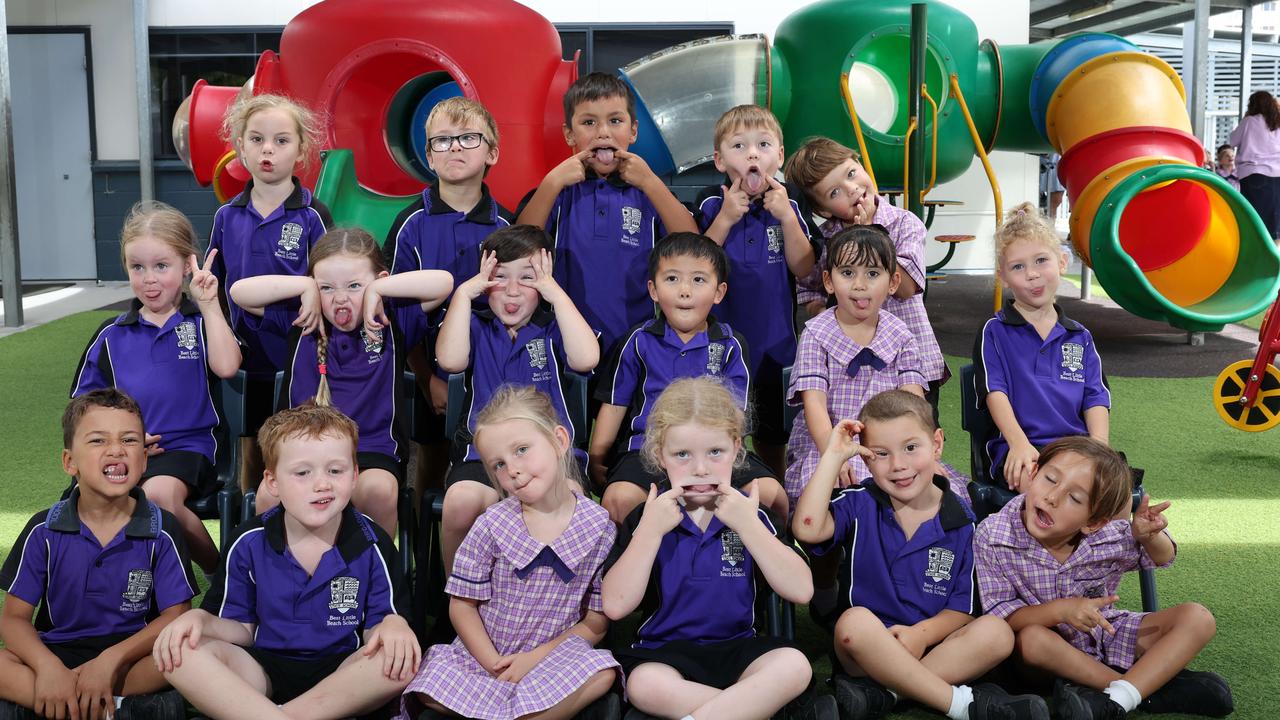 My First Year: Broadbeach State School Prep J. Front Row: Noah, Walter, Kaia, Chloe, Nehemiah, Luca. Middle row: Bowie, Marlie, Joseph, Luke, Sophia, Rada. Back row: Mae, Kai, Rafael, Sasha, Benjamin. Picture: Glenn Hampson