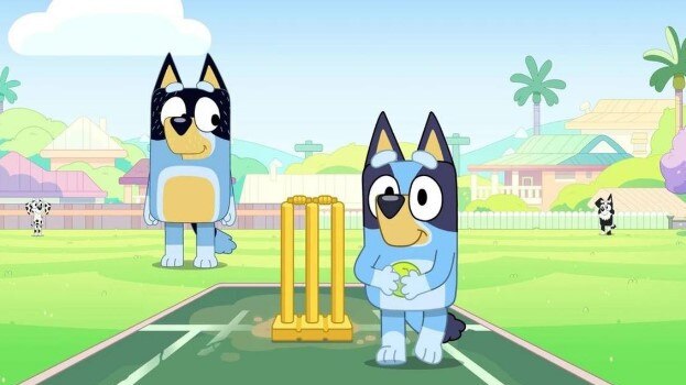 Bluey tried her hand at cricket. Photo: ABC