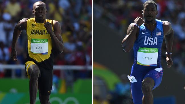 American Justin Gatlin and Jamaica's Usain Bolt are expected to duel for the title of fastest man on the planet. Picture: AFP