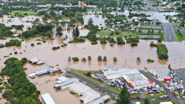 Infinity Flights Photography captured these incredible shots of Gympie experiencing its worst flood in decades on the morning of Saturday, February 26, 2022.