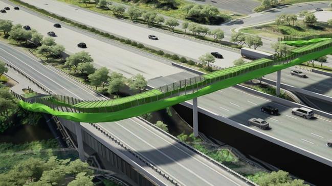 Design showing Green Bridge at Ormeau South on the M1.