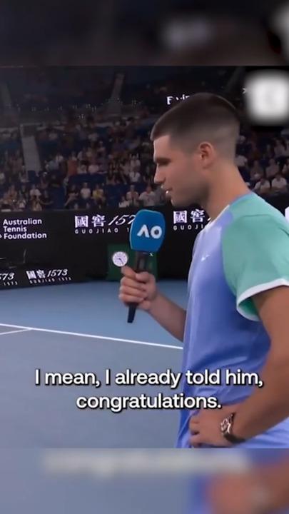 Alex de Minaur blushes after awkward engagement question