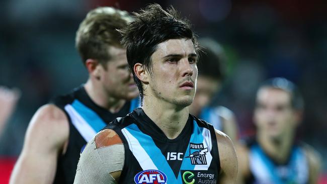 Angus Monfries is out of contract at the end of the season. Picture: Sarah Reed