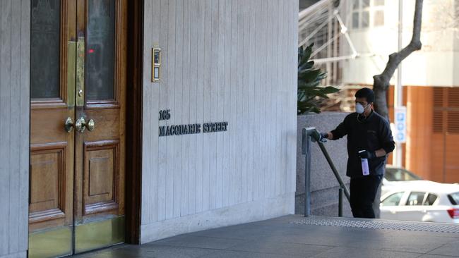 Cleaning underway at The Australian Club in Sydney’s CBD. Picture: Tim Hunter.