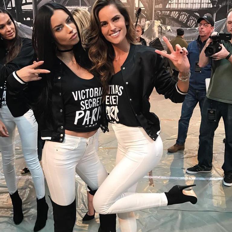 Adriana Lima and Izabel Goulart at the Grand Palais in Paris ... “Unbelievable ! This year Adriana Lima is walking her 16th and i am walking my 12th #VSFashionShow ... but it still feels like the very first one.” Picture: Instagram