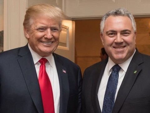 28/03/2018 Australian Ambassador to the US Joe Hockey with US President Donald Trump. Source: Instagram