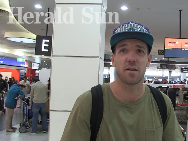 Dane Swan at Melbourne airport today. Picture: 15 Minutes of Fame