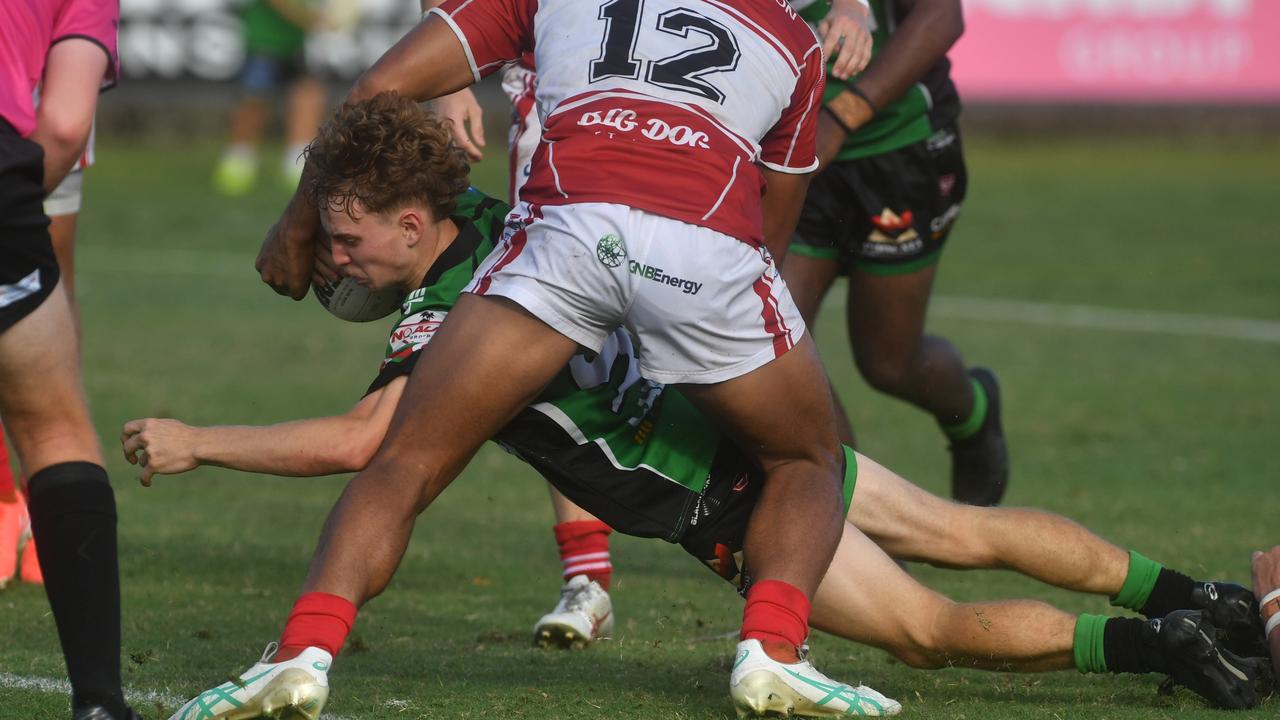 Blackhawks Ethan Rains scores a try. Picture: Evan Morgan