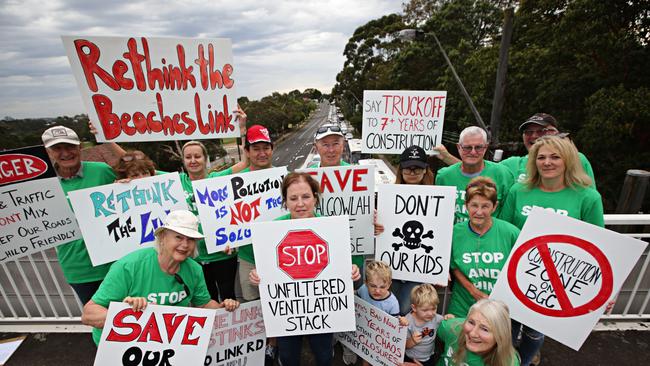 Residents protesting on Sydney Rd Balgowlah in November. Picture: Adam Yip