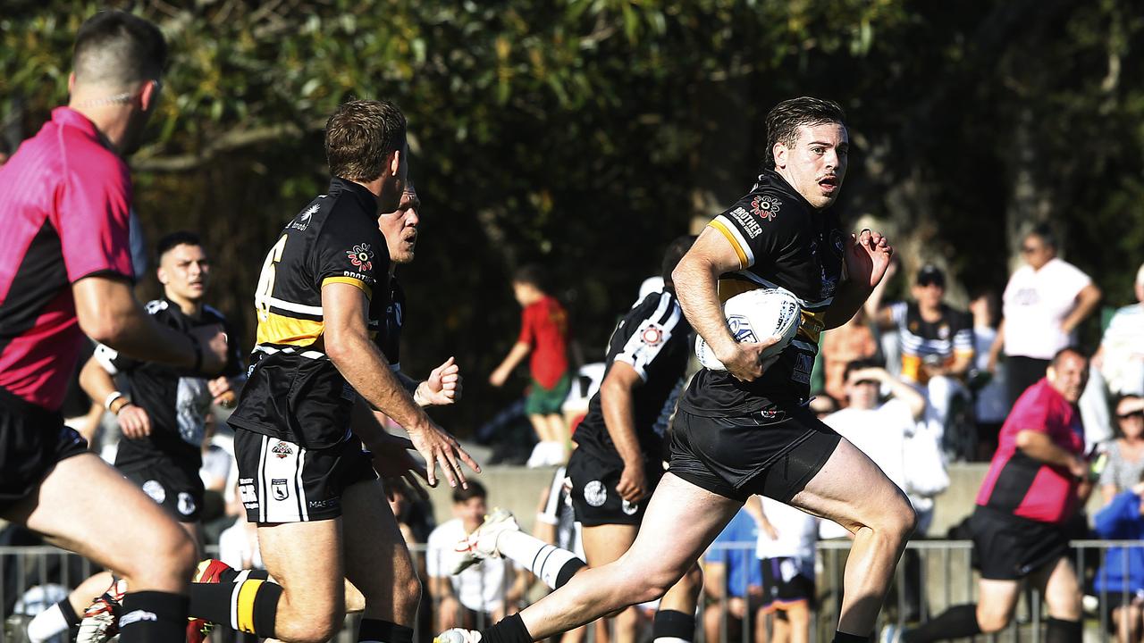 Matraville's Emmanuel Di Bartolo with the ball. Picture: John Appleyard