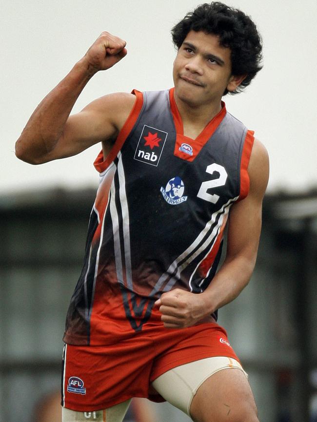 Cyril playing for the Northern Territory against Queensland in the under-18 championships.