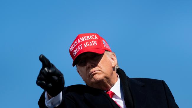 US President Donald Trump leaves after speaking during a Make America Great Again rally in Fayetteville, North Carolina. Picture: AFP