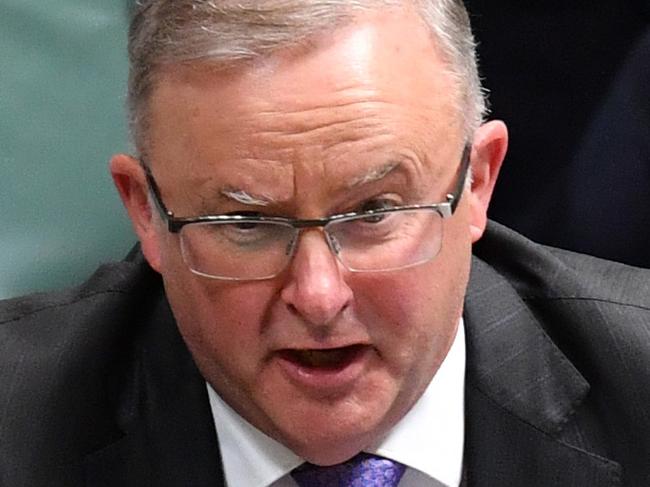 CANBERRA, AUSTRALIA - OCTOBER 06: Leader of the Opposition Anthony Albanese reacts to Prime Minister Scott Morrison during Question Time in the House of Representatives at Parliament House on October 06, 2020 in Canberra, Australia. The Morrison Government will hand down its second budget later today. (Photo by Sam Mooy/Getty Images)