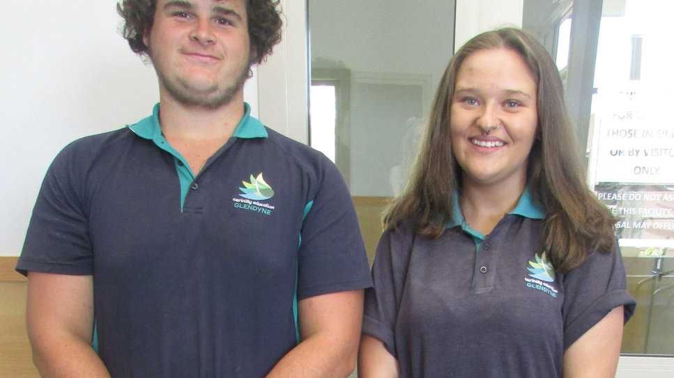 Lachlan Frahm and Cheyenne Campbell have been named school captains at Carinity Education Glendyne. Picture: Contributed