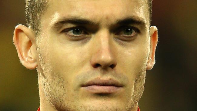 BRUSSELS, BELGIUM - NOVEMBER 14: Thomas Vermaelen of Belgium looks on prior to the international friendly match between Belgium and Colombia at King Badouin stadium on November 14, 2013 in Brussels, Belgium. (Photo by Christof Koepsel/Bongarts/Getty Images)