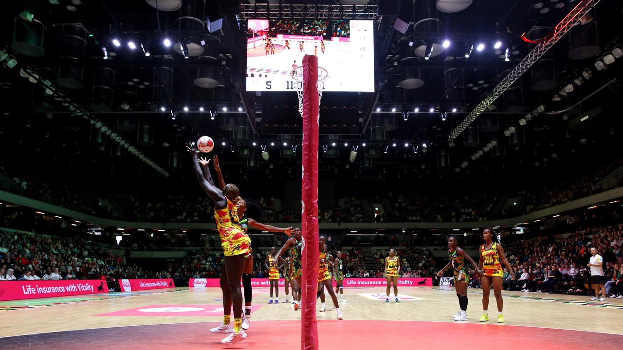 At her height, Cholhok doesn’t have far to reach. Picture: Charlie Crowhurst/Getty Images for England Netball