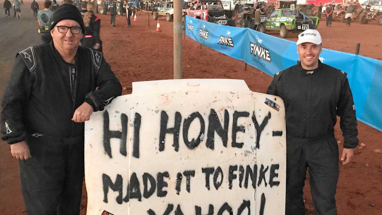 The RSL RAEMUS Rover Off-Road Racing Team entered three cars in the 2019 Finke Desert Race. Jim Dwyer and Morgan Appleby.