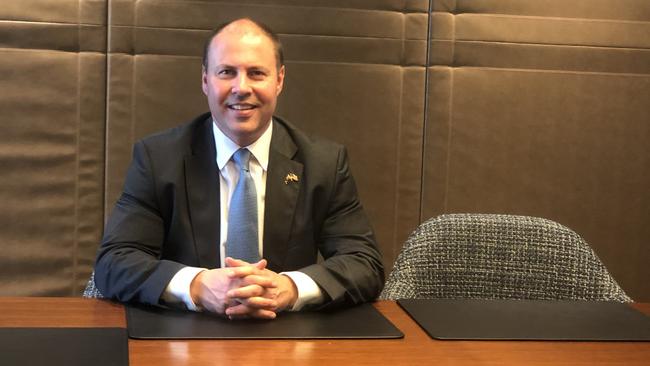 Treasurer Josh Frydenberg speaks with news.com.au in New York.