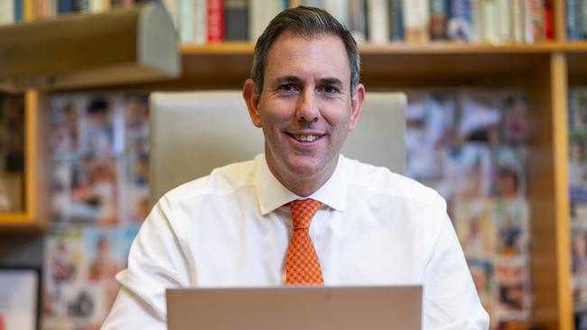 CANBERRA, AUSTRALIA - NCA NewsWire Photos - DECEMBER 11, 2023: Australian Federal Treasurer Jim Chalmers portrait photoshoot in his office at Parliament House in Canberra ahead of MYEFO. Picture: NCA NewsWire / Martin Ollman