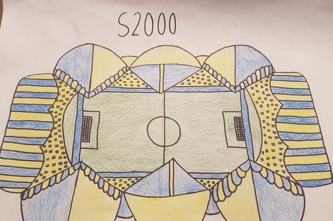 Zymon Calonzo, Year 6, St John Vianney’s Primary School. “This is a stadium designed by me. This stadium is a soccer stadium for the world cup in the future. I call it the S2000. I will be placing this stadium in Wentworth Park.”