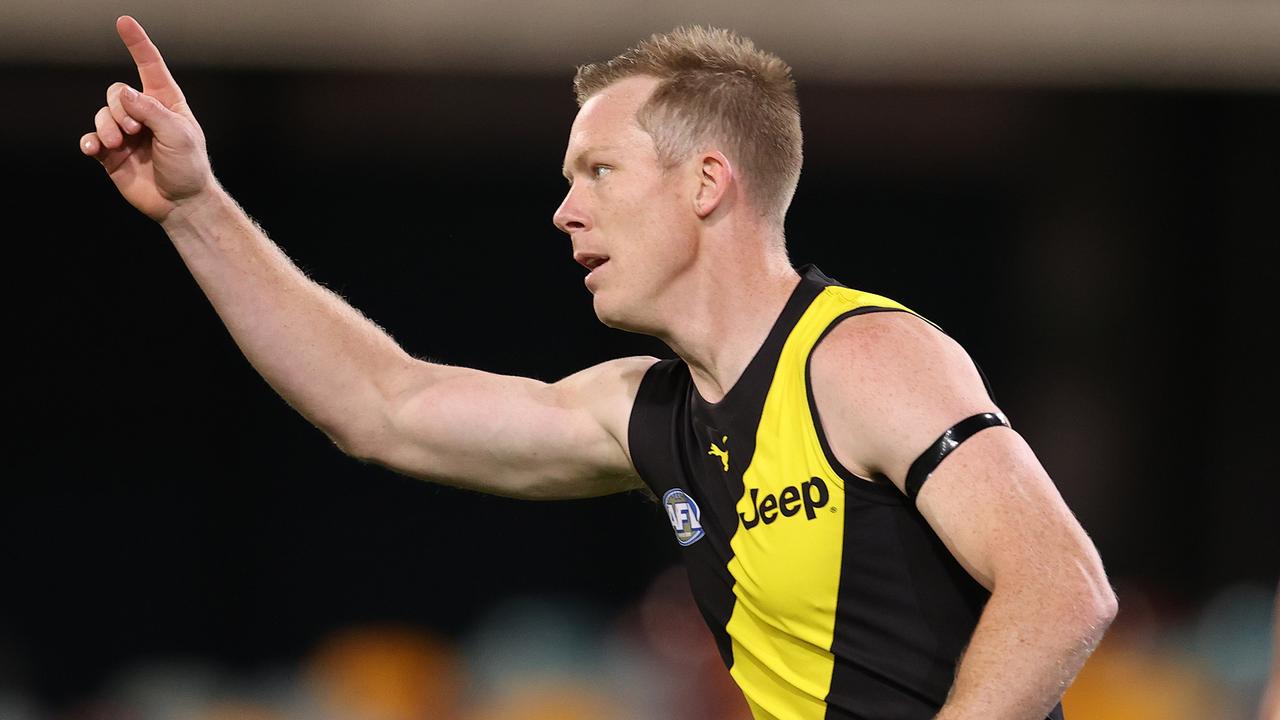 Jack Riewoldt got Richmond back into the game against Gold Coast, and they went on to win it. Photo: Michael Klein
