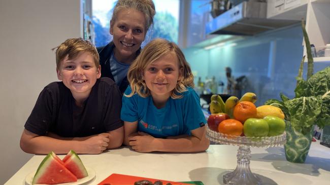 Flip Shelton with her son Harvey (right) and his friend Fergus (left). Picture: Supplied