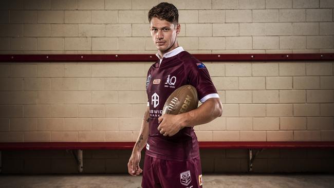 Kalyn Ponga is ready to step-up for the Maroons, and the Newcastle location is perfect for the star fullback. Picture: QRL.