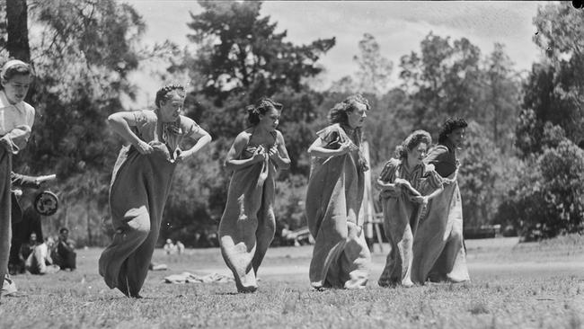 A sack race at Fairyland in December 1946. Picture: State Library of NSW