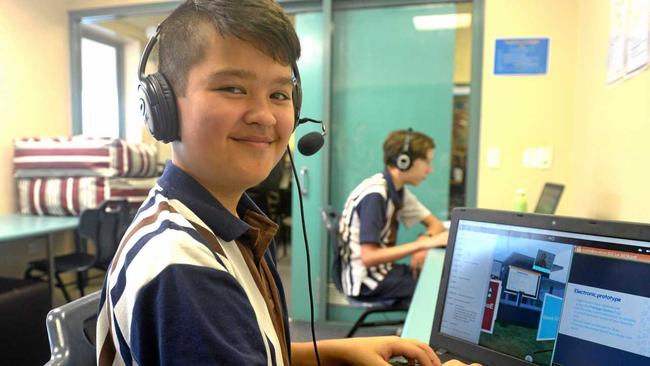 William Cho and Lachlan Balmain of Rockhampton State High School takes part on the QVSA online learning. Picture: Jann Houley