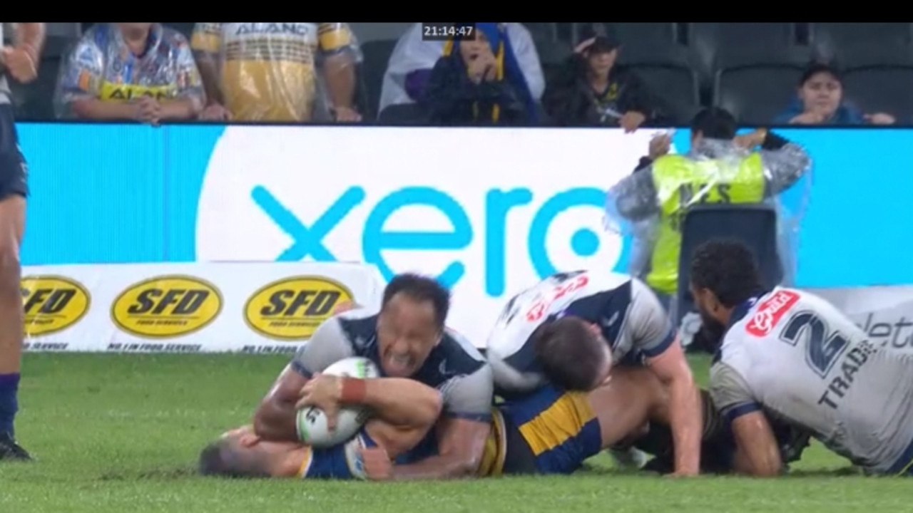 The ugly shot on Ryan Matterson that saw Kaufusi suspended for two weeks.