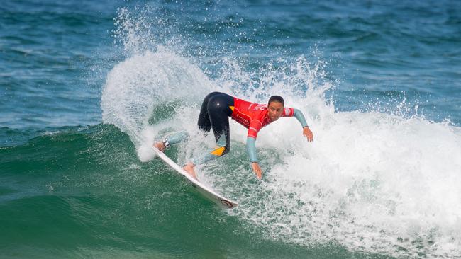 Surfer Kirra-Belle Olsson in action at the Rip Curl GromSearch. (picture: Glenn Duffus / Surfing NSW)