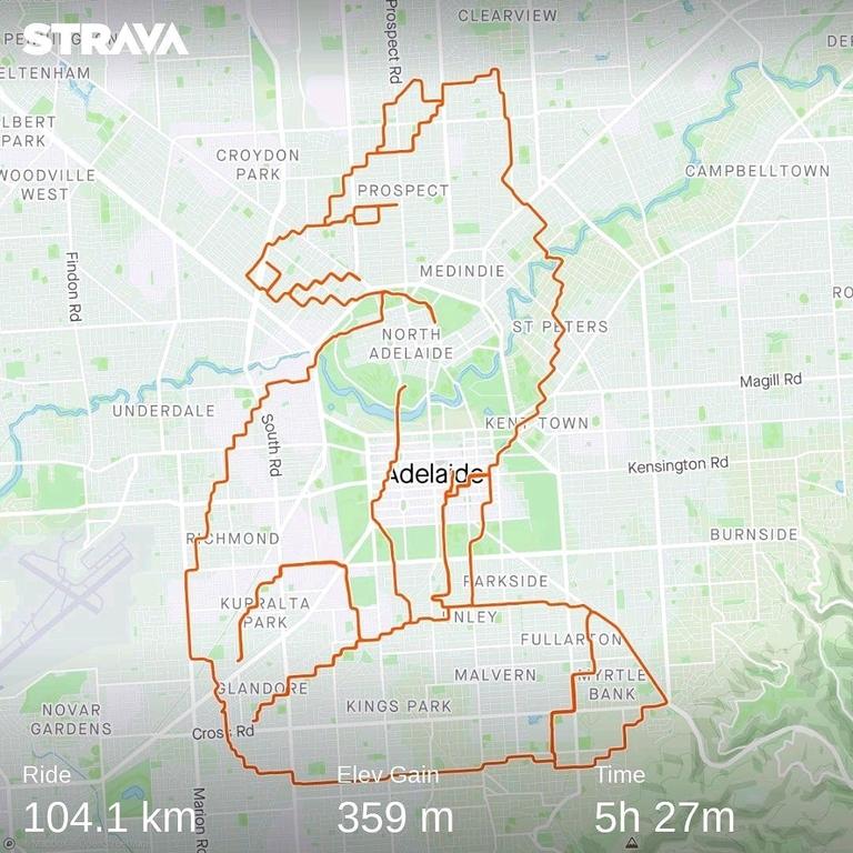 Another of Strava artist Pete Stokes’ creations. Picture: Facebook