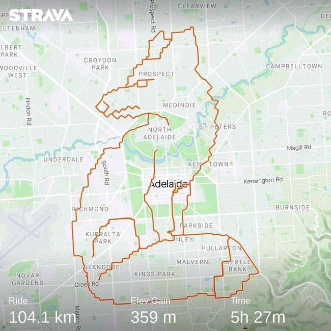 Another of Strava artist Pete Stokes’ creations. Picture: Facebook