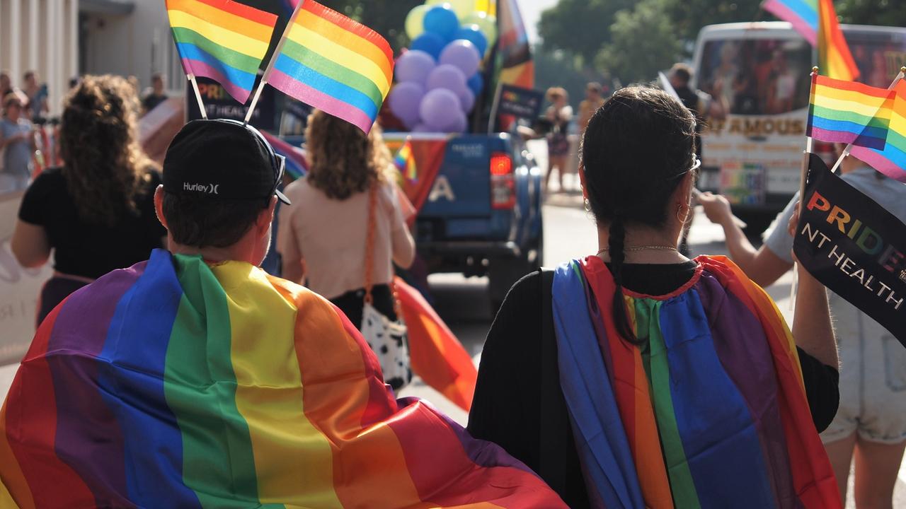 NT Health staff members representing the Department at the Top End Pride parade in 2022.