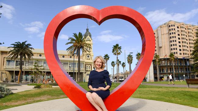 City of Holdfast Bay Mayor Amanda Wilson at Glenelg. Holdfast Bay was the state’s top-performing council area. AAP Image/Brenton Edwards