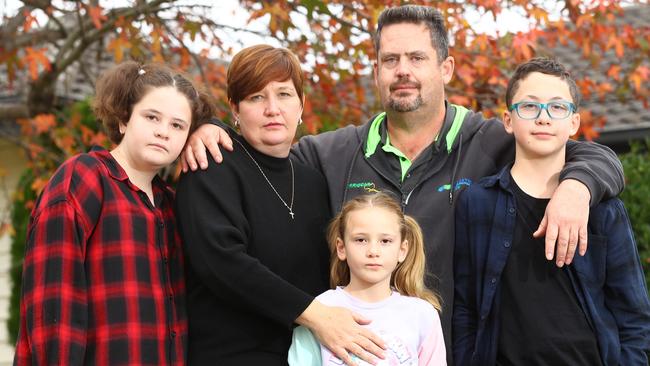 Jane and Nico Willers have fears they wont get permanent residency because their son Nico, 13, has diabetes, pictured with his twin Esme and younger sister Karla, 8. Picture: Alison Wynd