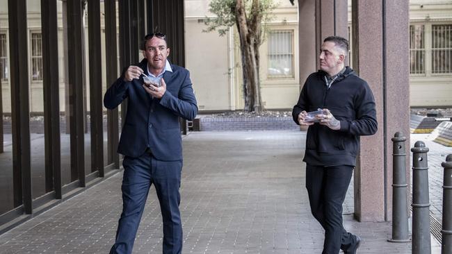 Matthew Samuel Becker (left) and Brandon Thomas Locke-Walker (right) at Parramatta Local Court. Picture: Monique Harmer