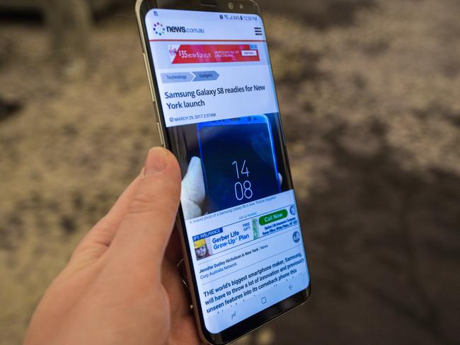 The Samsung Galaxy S8+, unveiled in New York, features a 6.2-inch screen and a new voice assistant named Bixby. Picture: Supplied