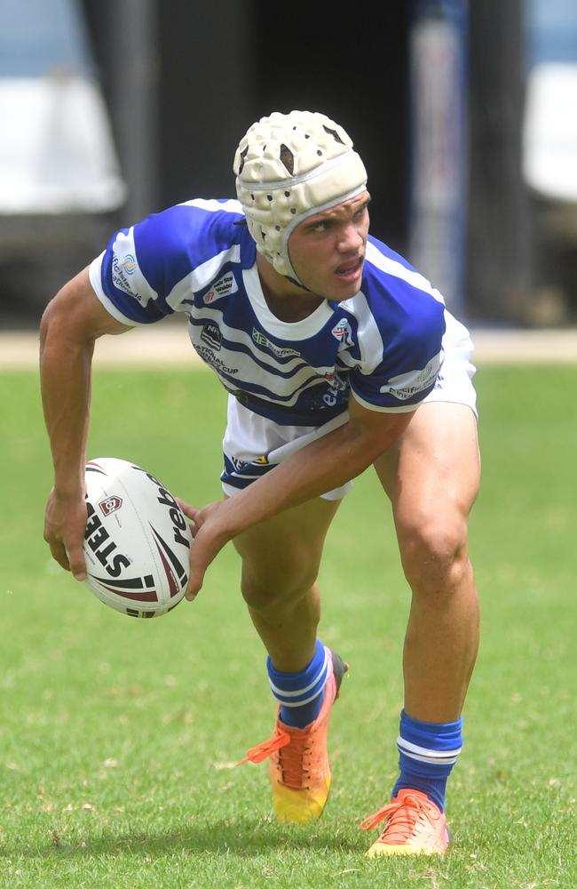 Kirwan High against Ignatius Park College in the Northern Schoolboys Under-18s trials at Brothers Rugby League Club in Townsville. Chase Sheppard. Picture: Evan Morgan