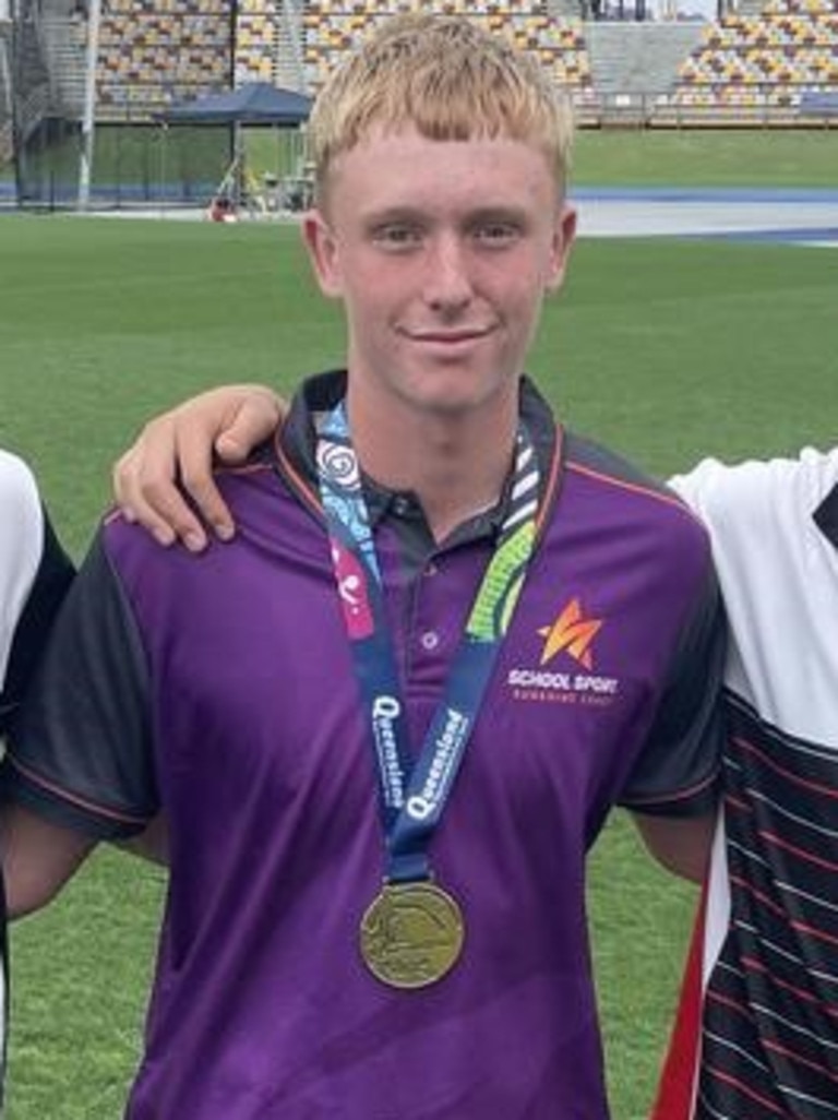Nate Bligh last October as a QRSS track and field gold medallist - he is now a Sunshine Coast league representative player.