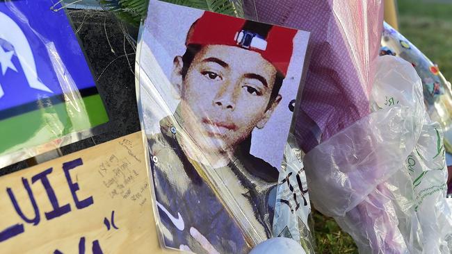 Floral tributes have been left at a Garbutt intersection in Townsville where four teenagers, including Lucius Hill (pictured) lost their lives after the allegedly stolen car they were travelling in crashed early Sunday morning. PICTURE: MATT TAYLOR.